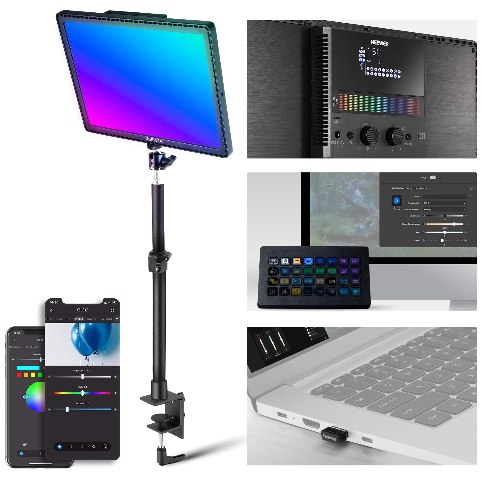 NEEWER GL1C RGB 15,5 pouces, p - Led Light Panel Stream avis et prix